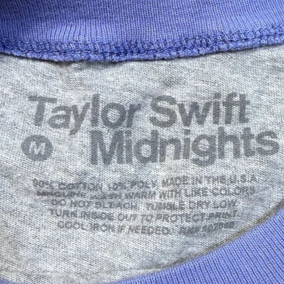 Taylor Swift Midnights Karma Is My Boyfriend Cropped Ringer T Shirt Size Medium - Picture 3 of 3